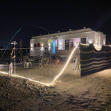 Relax in Al Sultan Caravan with direct beach access, spacious comfort, and flexible booking — perfect for short breaks or full-day seaside retreats.