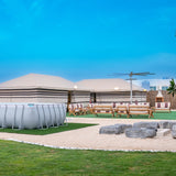 Enjoy peaceful garden views, a private pool, and spacious indoor-outdoor areas at Ghatha Resort — the ideal place for a relaxing group retreat in Qatar.